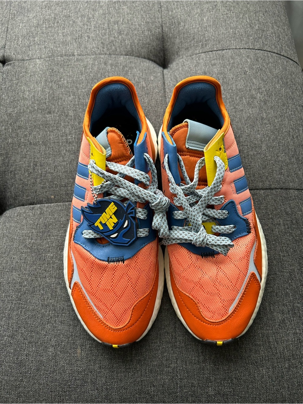 adidas Orange, Blue & Yellow ninjas time in sneakers